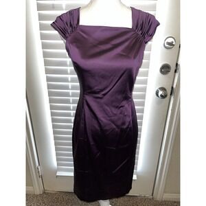 Calvin Klein Pencil Cocktail Knee Length Purple Dress Size 4